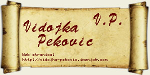 Vidojka Peković vizit kartica